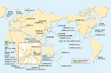 オリンピック競技大会 開催地一覧 地図 - オリンピックの歴史を知る - スポーツ 歴史の検証 - 知る学ぶ - 笹川スポーツ財団