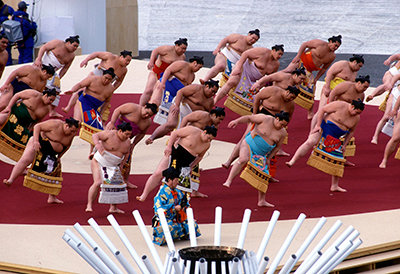 長野オリンピック開会式で披露された大相撲の土俵入り（1998年）