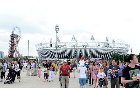 ロンドンオリンピックの競技施設が集中したオリンピックパークには期間中多くの人が集った