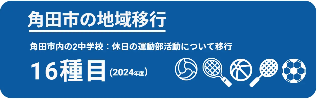 角田市内の2中学校:休日の運動部活動について移行:16種目