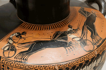 古代ギリシャの壺に描かれた戦車競走 （メトロポリタン美術館）